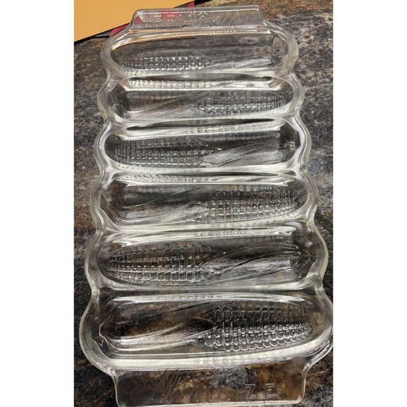 Vintage Miracle Maize 12” x 6" Clear Glass Corn Stick Baking Pan Cornbread Dish - Picture 3 of 7